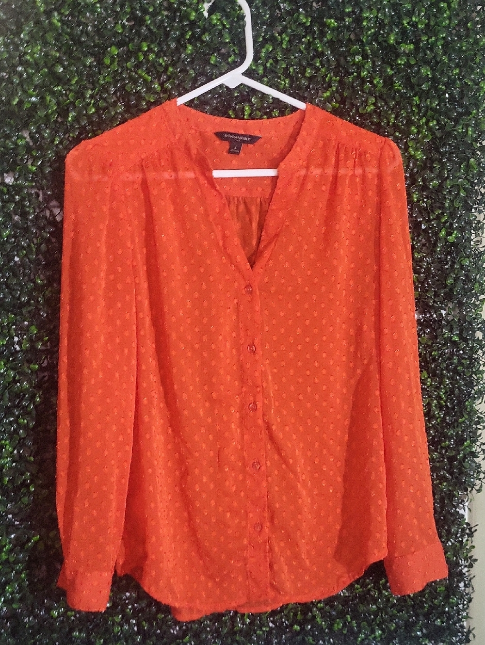 Banana Republic Orange Dot Button-Down Blouse
